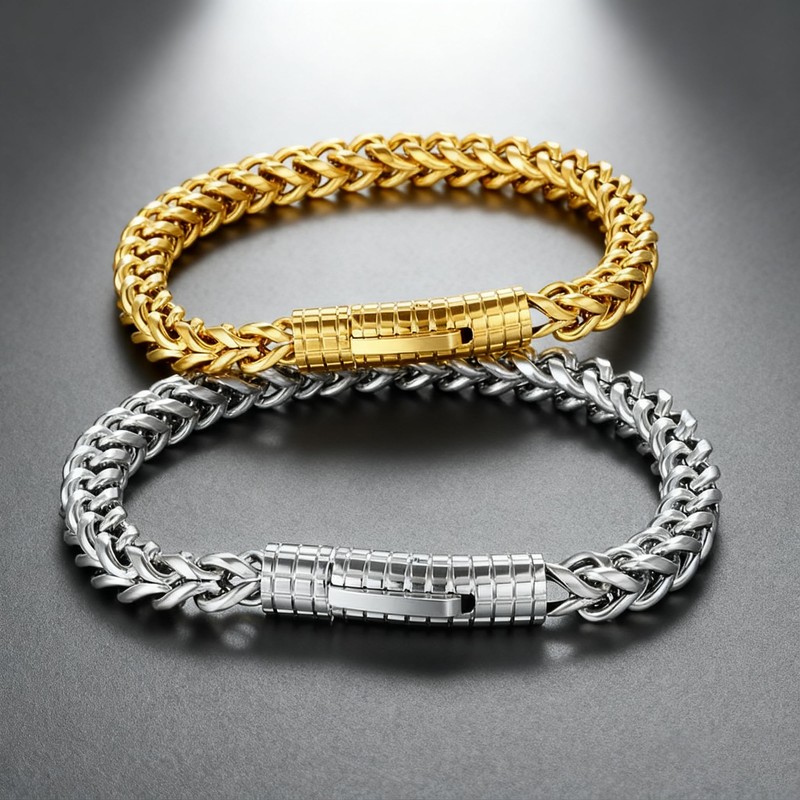 Vinoya Link Bracelets for Men Cuban Link Stainless Steel 18