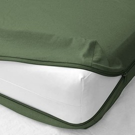 Cot Zipper Fitted Sheet - Super Soft Breathable 400 Thread Count - 100% Egyptian Cotton - Bottom Sheet - 8 Inches Deep Pocket - 1 Fitted Sheet Only - Easy Care (30 x 75 Inch, Olive)