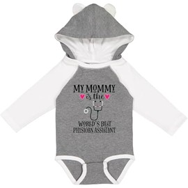 inktastic Physician Assistant Mommy Long Sleeve Creeper 12 Months Granite & White W Ears 45672