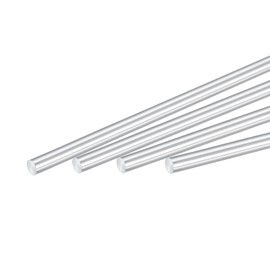 sourcing map 4 Pieces Solid Aluminum Round Rod 4mm Diameter 250mm Length Twist Bar Material for DIY