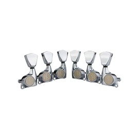 Guyker 6Pcs Guitar Machine Heads (3L + 3R) – 1:21 Sealed Tuning Key Pegs Tuners Set with Tulip Shaped Knob Replacement for ST Tele SG Style Electric or Acoustic Guitars – Chrome