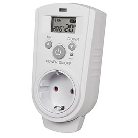 MC Power - Socket Thermostat Climate Control | TCU-530 | 5-30 °C, Max. 3,680 W, 230 V/16 A, with Display for Controlling Fans, Air Conditioners, Heaters