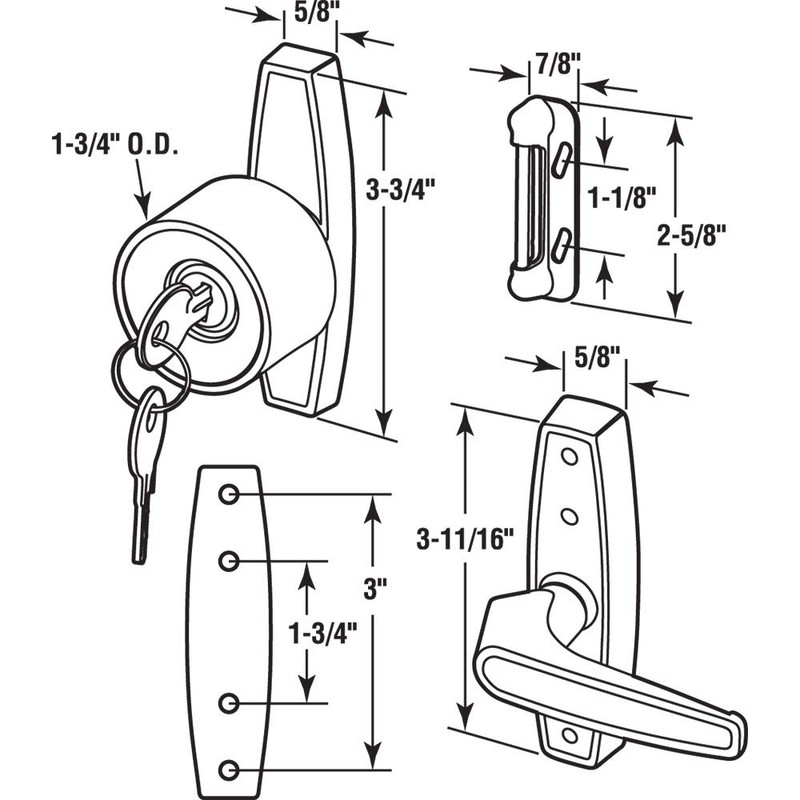 Prime-Line K 5078 Tulip Knob Lock, Keyed, with 3 In.