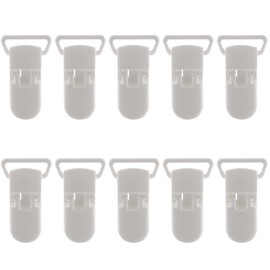 Aswalling 10Pcs Baby Kids T-Shape Plastic Clips Soother Dummy Style Badge Holder White