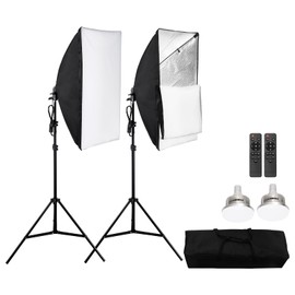Happybuy Softbox Lighting Kit, 20"x 28", Professional with 45W 3000-6500K LED Bulbs, 3 Continuous Lighting Modes
