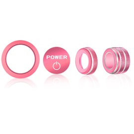 SENSHINE Knob Cover for 2025 2026 Toyota Camry LE/SE/XLE/XSE Accessories Aluminum Alloy Volume Knob Covers Rearview Mirror Switch Engine Start Button Covers Ring for Camry 4Pcs (Pink)