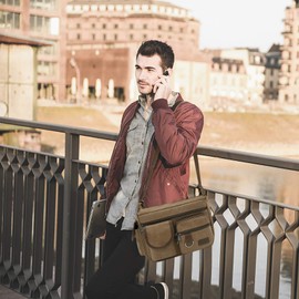 FANDARE Canvas Crossbody Bag Messenger Bag Satchel Shoulder Bag Working Bag Bookbag Briefcase for Men and Women Brown