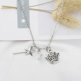 UJIMS Wizard Dorothy Inspired Gifts Glinda Good Witch Charm Necklace Magic Wand Jewelry for Witch Lovers (GoodWitchNecklace)