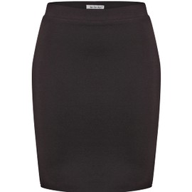 Van Der Rich ® - Kurzer, Enger Rock Gummizug in der Taille - Damen (Schwarz, S-M)