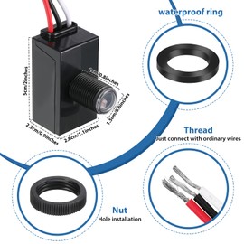 Flutesan 3 Pieces Dusk to Dawn Sensor for Outdoor Lighting 100-277v Photocell Sensor Photo Eye Sensor Photoelectric Switch Hardwired Post Eye Light Control Most Outdoor Lamp Fixtures Bulbs
