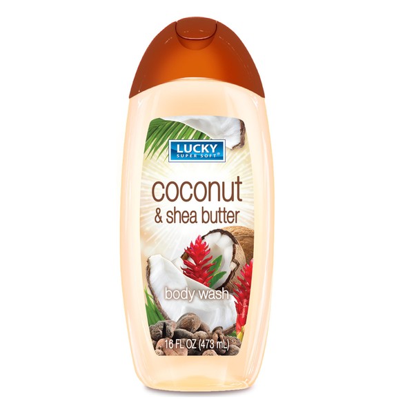 Lucky Super Soft Coconut & Shea Butter Body Wash, 16 Fluid Ounce
