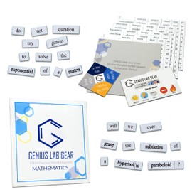 Mathematics Word Magnets Kit - Funny Nerdy Poetry Set for College to PhD & Professional Mathematician - Ideal Cool Geek Gifts for Office Refrigerator-Magnetic White Board - for Math Students & Adults