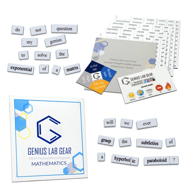 Mathematics Word Magnets Kit - Funny Nerdy Poetry Set for