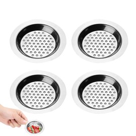 Pack of 4 Drain Strainer, Shower Strainer, Strainer Shower Drain Hair, Sink Strainer, Sink Strainer, Stainless Steel, Sink Strainer, for Shower, Bathtub, Kitchen