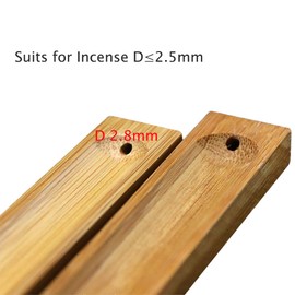 MOUHIV 2 x Incense Stick Holders Made of Bamboo Wood, Polished and Waxed, Incense Burner, Ash Catcher, 23 cm Long