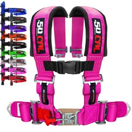 50 Caliber Racing Pink 4 Point Harness with 3" Straps for Cars, Trucks, UTV and Off Road Vehicles [6000A2]