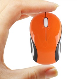 KeauFair Mini Mouse Wireless Portable Optical Mouse Silent 2.4G Ergonomic Design Wireless Mouse for Kids and Small Hands Suitable for PC (Orange)