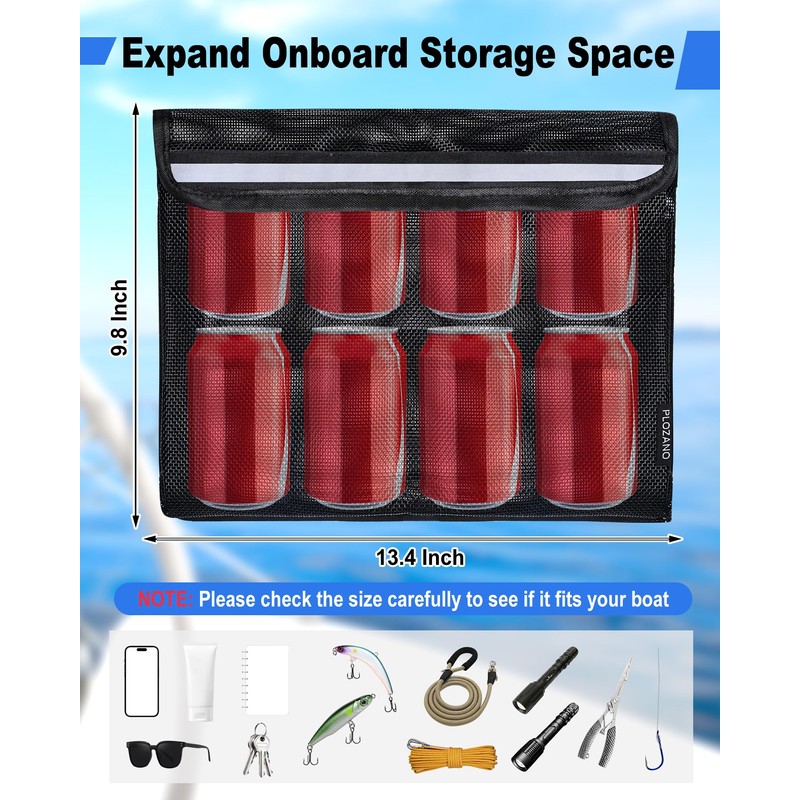 PLOZANO Closable Boat Storage Bag with Lid, Reflective Strong Adhesive