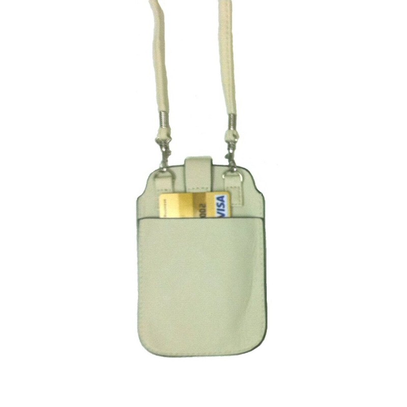 Leather Neck Pouch for Phone (Style 2) - Yellow