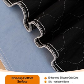 RIQINXIN Incontinence Chair Pads Absorbent Reusable Incontinence Seat Pads Washable Chair Pads for Incontinence Waterpoof for Adults Kids Senior 21x22in Black, 21x22in (Pack of 2)
