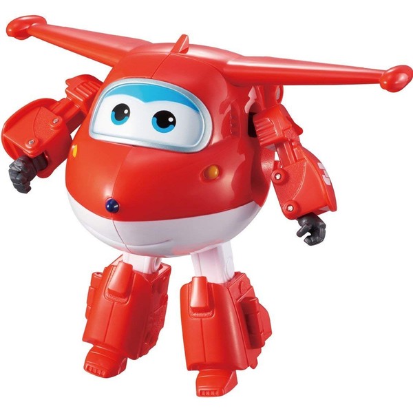 Super Wings US710210 - Transforming Jett Toy Figure, Plane, Bot, 5" Scale, Red