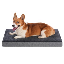 SOFTHOLA Orthopedic Dog Bed for Small/Medium Dogs, Mat with Removable Washable Cover & Anti-Slip Bottom, Egg Crate Foam - 30 x 20 inches, Up to 35 lbs