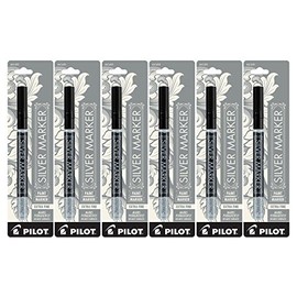 Pilot Silver Metallic Permanent, Extra Fine Point, 6- PACK Markers(41600)