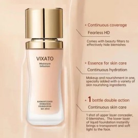 Base Correctora Líquida Cover Hydration De 45 Ml De Vixato