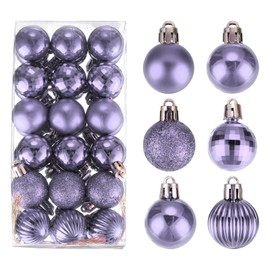 sourcing map Christmas Ball Ornaments Christmas Tree Decorations Balls Light purple Baubles 1.2"/3CM for Party Decoration Wedding Holiday Christmas Decor 36Pcs