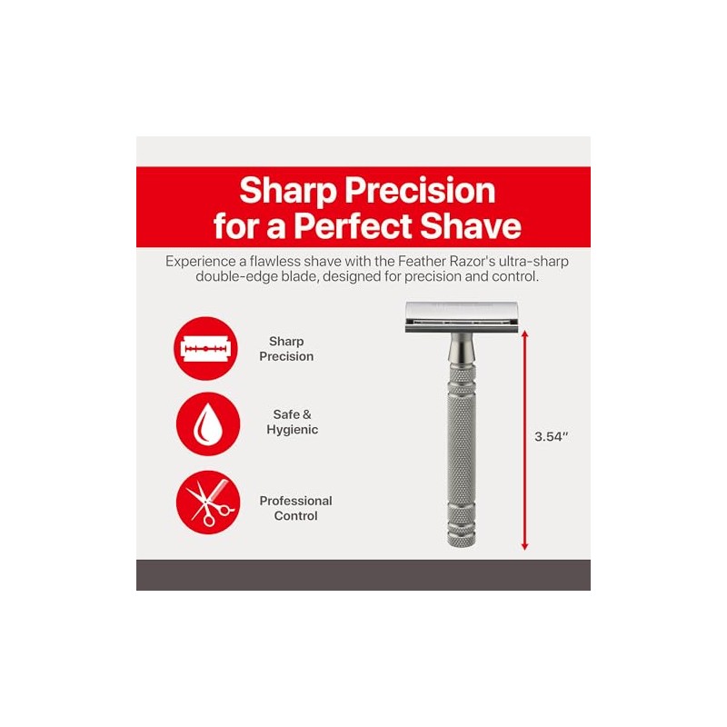 Feather All Stainless Steel Double Edge Shaving Razor