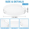 2 Pcs Acrylic Round Tray with Handles Sturdy Clear Round
