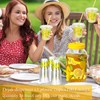 Umigy 1 Gallon Lemon Plastic Drink Dispenser with 100 Pcs