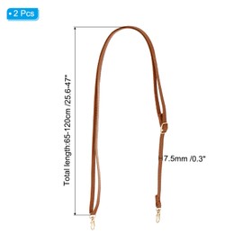PATIKIL Leather Purse Handle Strap, 2 Pcs 26 Inch to 47 Inch Adjustable Length Handbag Strap Replacement DIY Clutch Bag Handle Strap Repair Accessories Brown