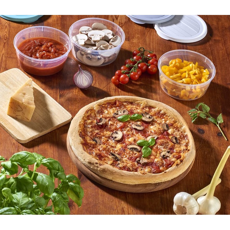 RoyalFay Piccolo Pizza Ball Box with Lid Soft Purple Pizza