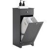 SoBuy Slim Short Laundry Cabinet with Hidden Hamper Bathroom Freestanding