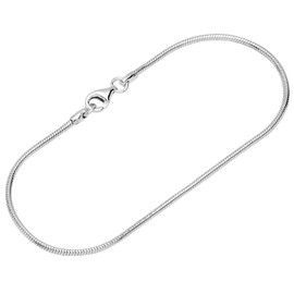 NKlaus Necklace 1.7 mm wide snake chain round 925 silver necklace silver chain, Sterling Silver