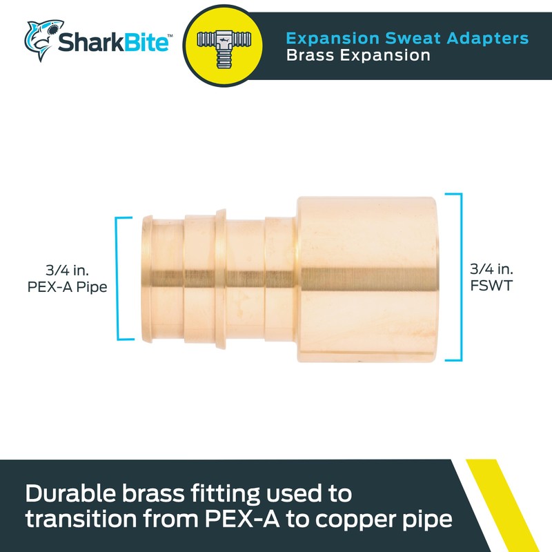 SharkBite 3/4 x 3/4 Inch Expansion FNPT Sweat Adapter for