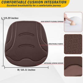 HOLDCY 2Pcs Car Seat Cushion – Ergonomic Comfort, Breathable Material, and Universal Fit, Anti-Slip Bottom for Secure Fit – Ideal for Cars, Office Chairs, and Long-Haul Trucks (Brown)