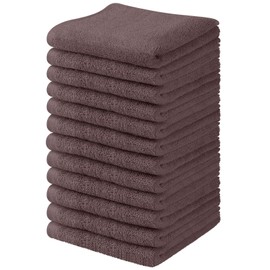 Toalla and Linen Mart 100% algodón, juego de paños de lavado, paños de franela para la cara, toallas altamente absorbentes y súper suaves al tacto (gris paquete de 12)