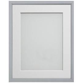 Frame Company Drayton Range 5 x 5-inch Grey Picture Photo Frame with White Mount For Image Size 3.5 x 3.5-inch