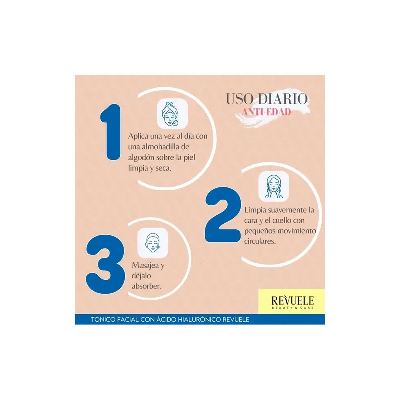 Tónico Facial Hidratante Ácido Hialurónico Revuele 250 Ml