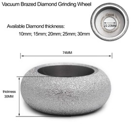 SHDIATOOL 3 Inch Profile Hand Diamond Wheel Height 30mm Convex Curve Edge Grinding for Stone Marble Granite Rock