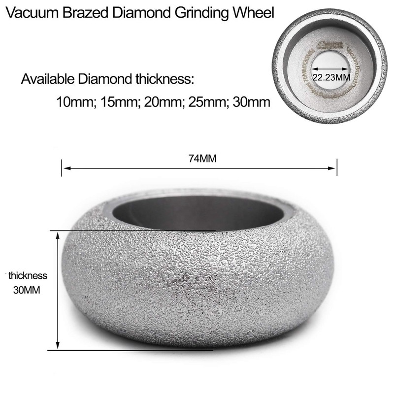 SHDIATOOL 3 Inch Profile Hand Diamond Wheel Height 30mm Convex