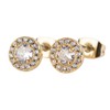 LuckyLy Aretes de Oro 14k para Mujer con Zirconia Cúbica