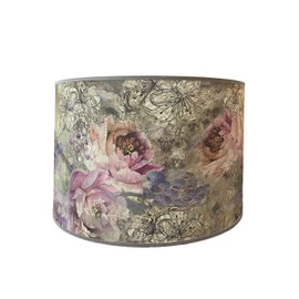 Royal Designs 14 Inch Modern Trendy Handmade Designer Hardback Drum Lamp Shade, Canvas of Spring Design, 14 x 14 x 9 