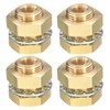 sourcing map 4Pcs Brass Bulkhead Fitting NPT 1/8" Female Double