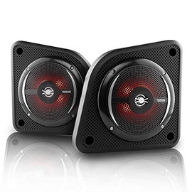 DS18 EN6SLIM/BK 6.5” 2-Way Universal Slim Speaker Enclosure - Density Abs, IP65 Waterproof and RGB Lights (Pair: Left & Right)