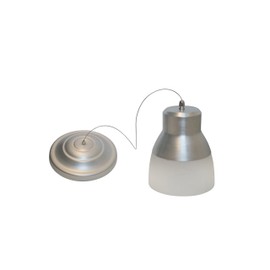 It's Exciting Lighting IEL-5778 Glass Pendant Nickel IR LED Light With Brushed Nickel And Frosted Glass Shade, Battery Operated With 24 Included LEDs
