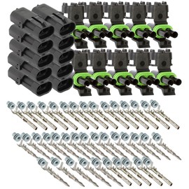 2-PIN (Conductor) 20 amps Weather-Pack Series, Sealer Terminals, Housing Male & Female 14 16 GA (Pack of 10 Set)