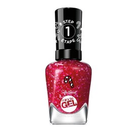 Sally Hansen Miracle Gel Holiday Salon Quality Nail Polish | Gel-Like Formula, Two-Step System, No UV Light Needed, Long Lasting | Semi-opaque, Shimmer | 912 Peppermint to Be | Sparkly Red Nail Color